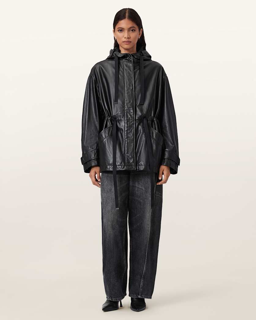 Kelsea Relaxed Fit Leather Jacket