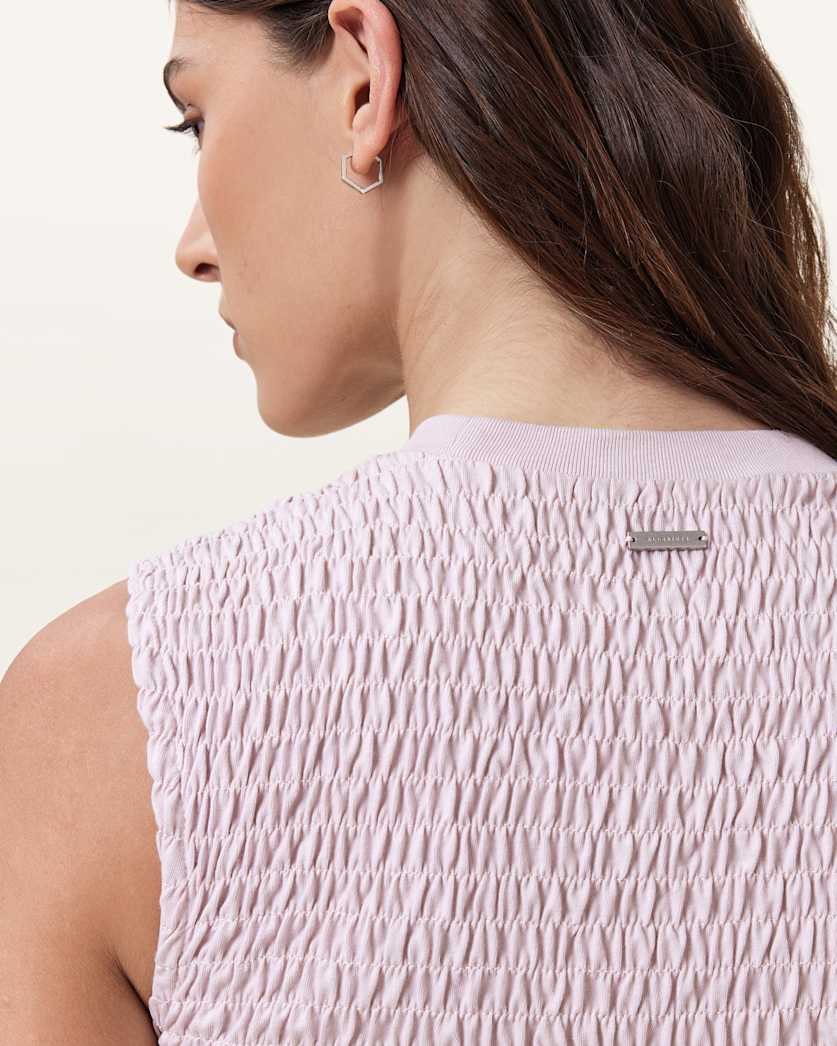 Ode Smocked Sleeveless Tank Top