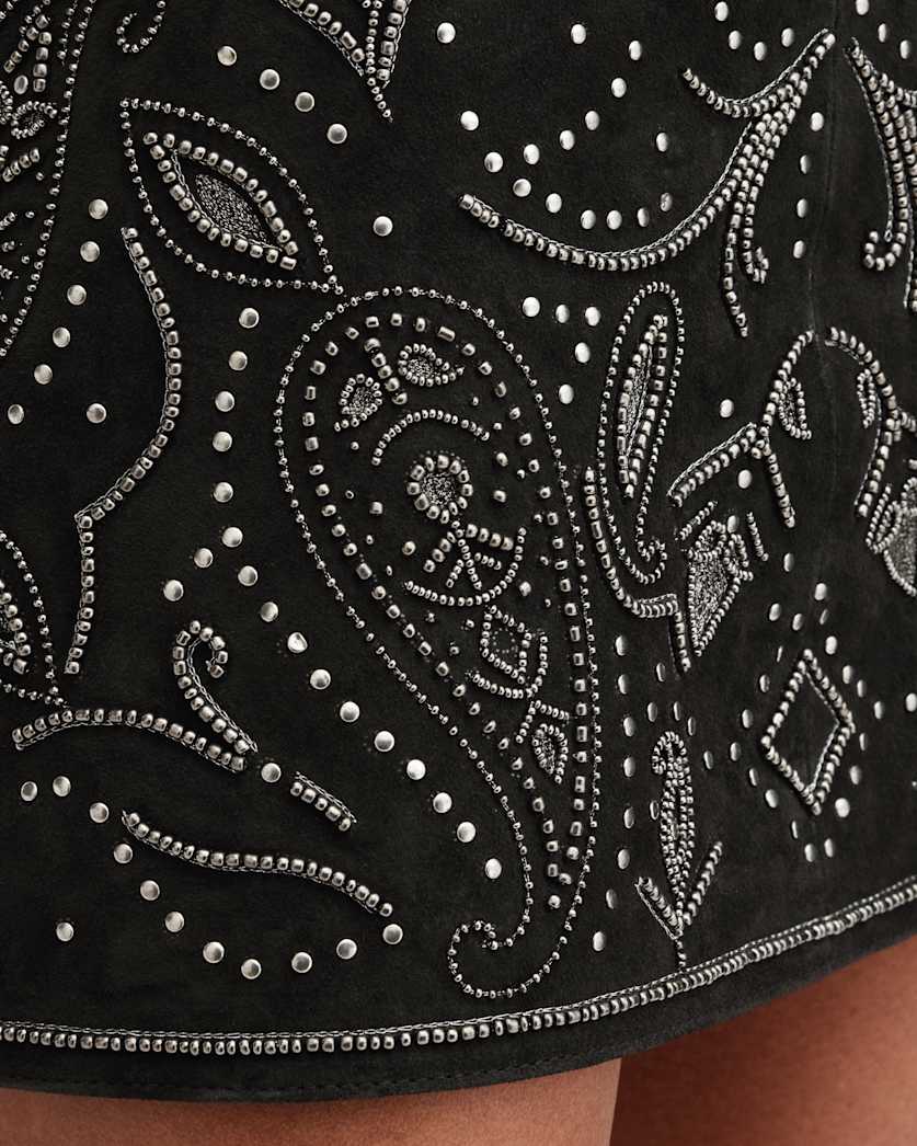 Shai Embellished Suede Mini Skirt