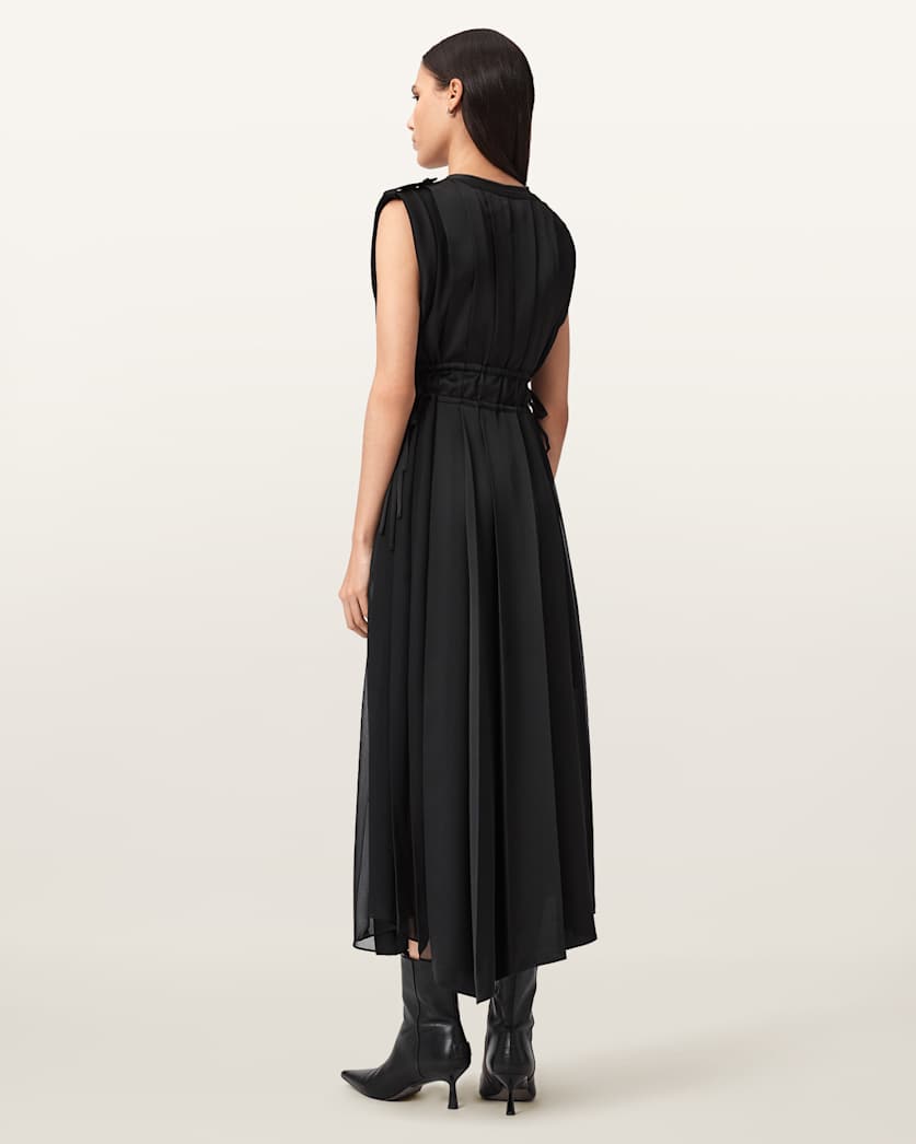 Amala Zip Detail Midi Dress