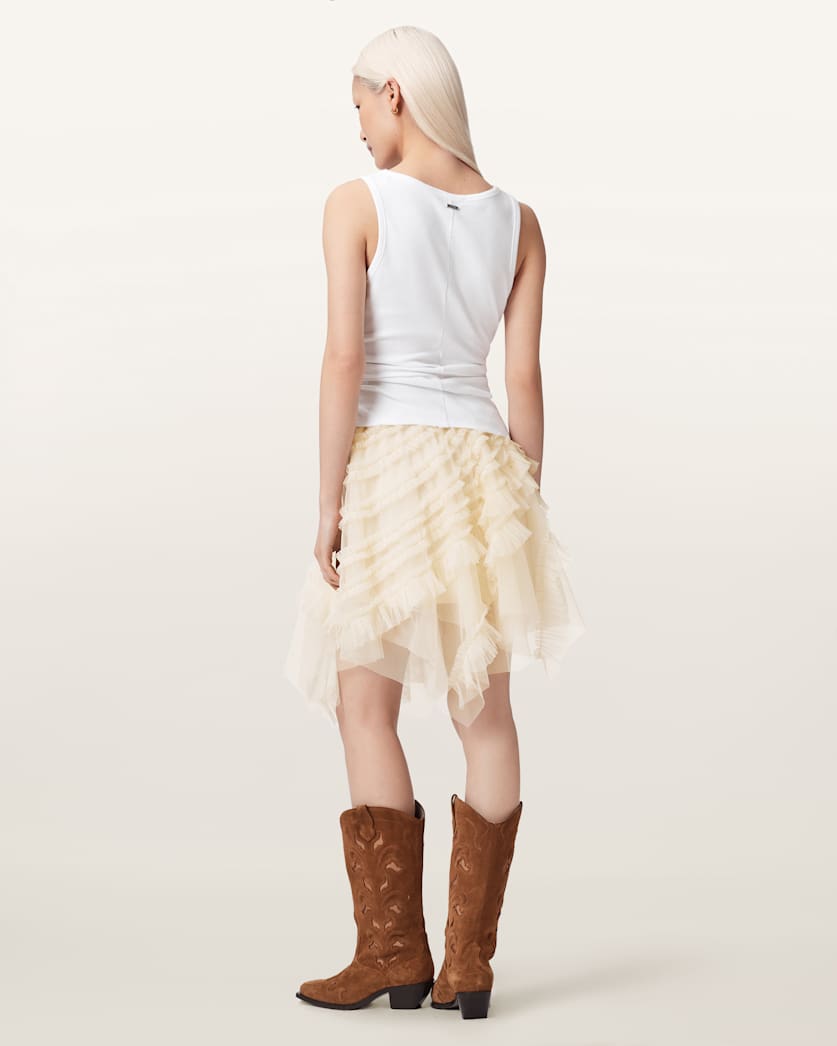 Jayde Ruffled Tulle Mini Skirt