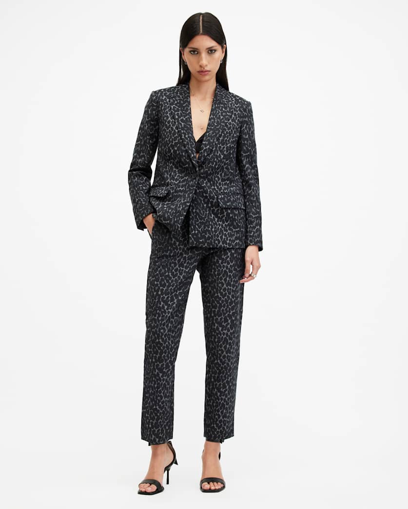 Aurora Leopard Jacquard Blazer
