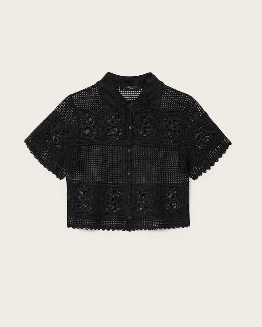 Kyra Crochet Cropped Polo