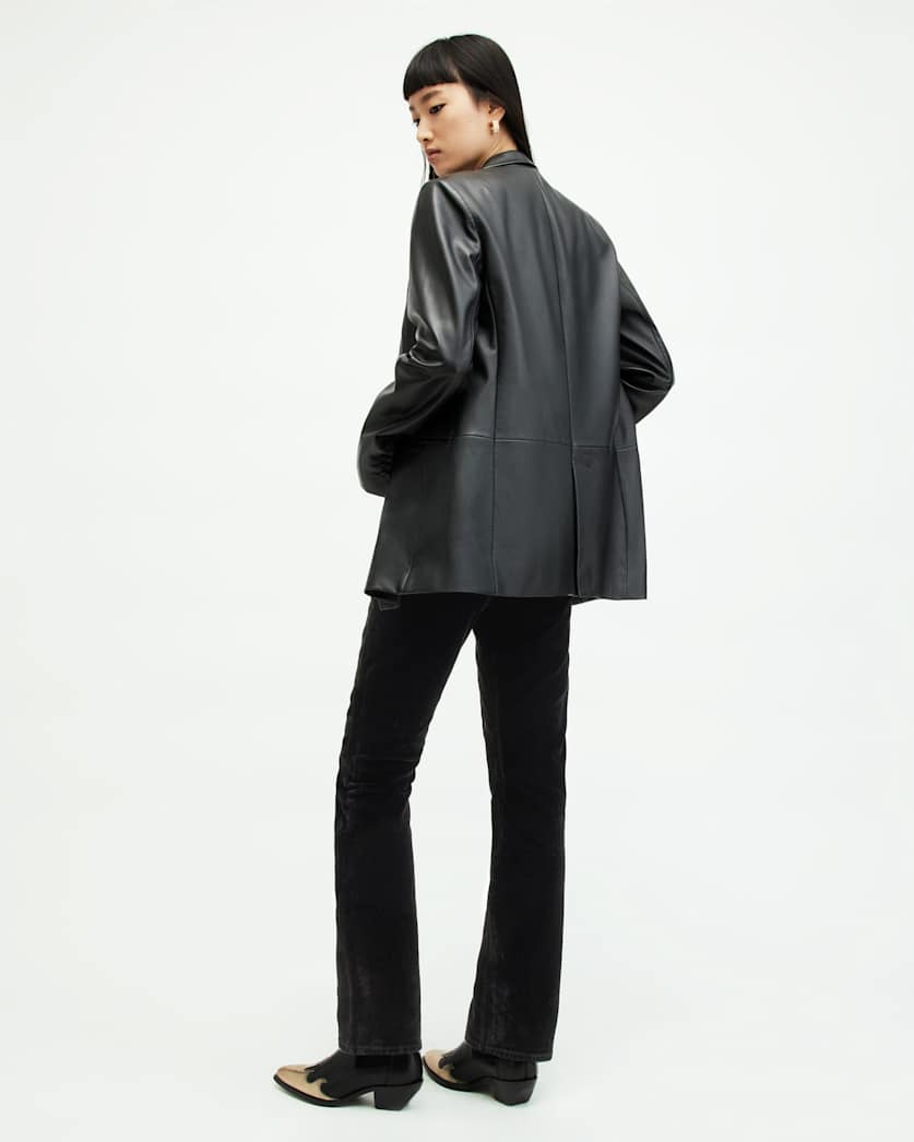 Hollis Slim Flocked Denim Bootcut Jeans