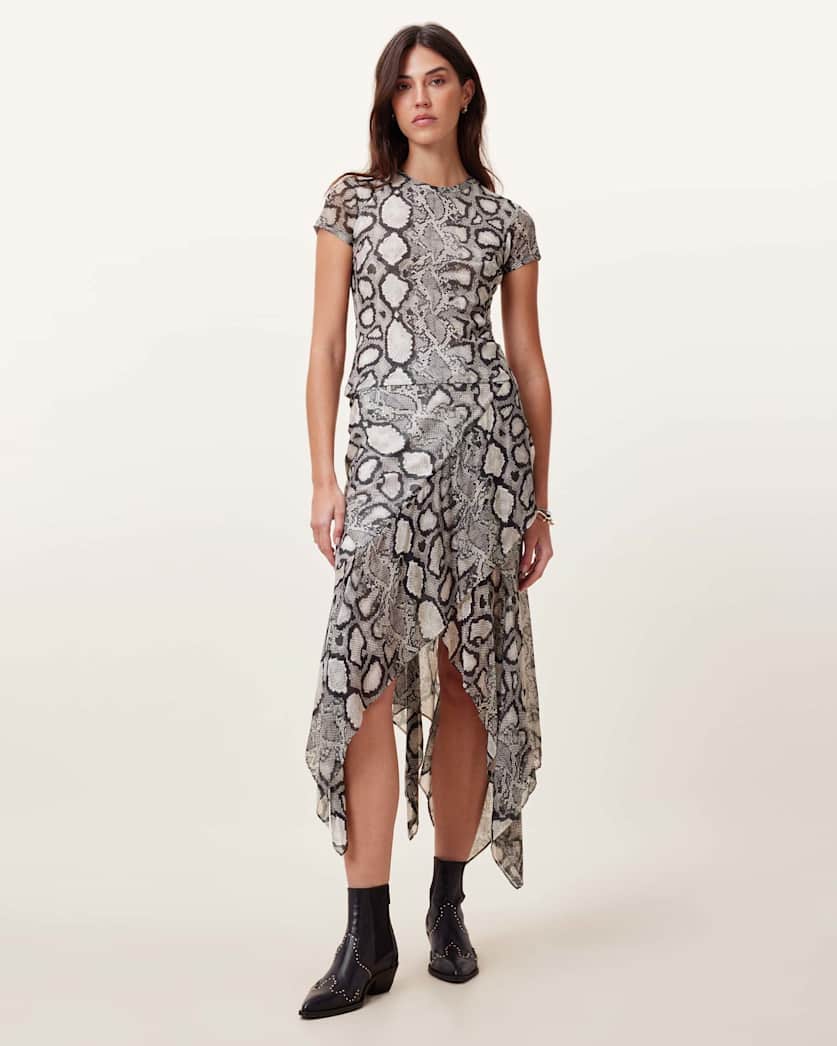 Ellie Mesh Snake Print T-Shirt