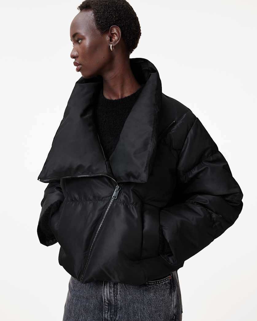 Nickol Asymmetric Cropped Puffer Jacket