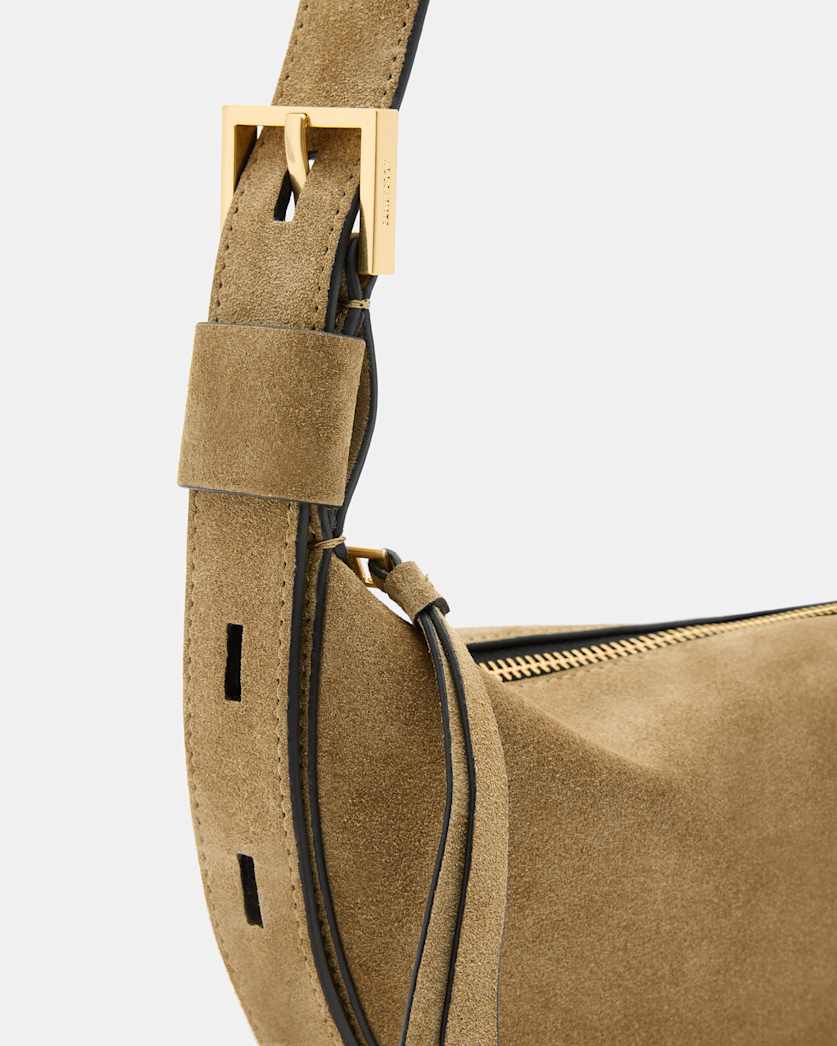 Half Moon Leather Crossbody Bag