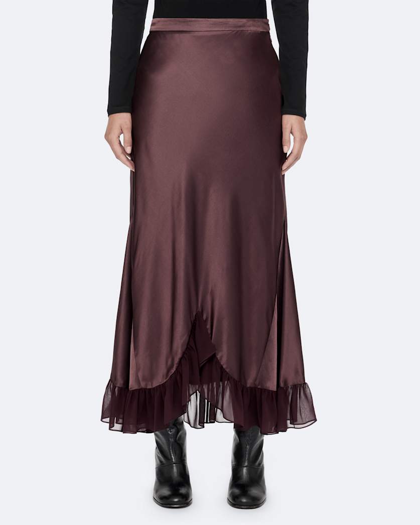 Silk-viscose skirt