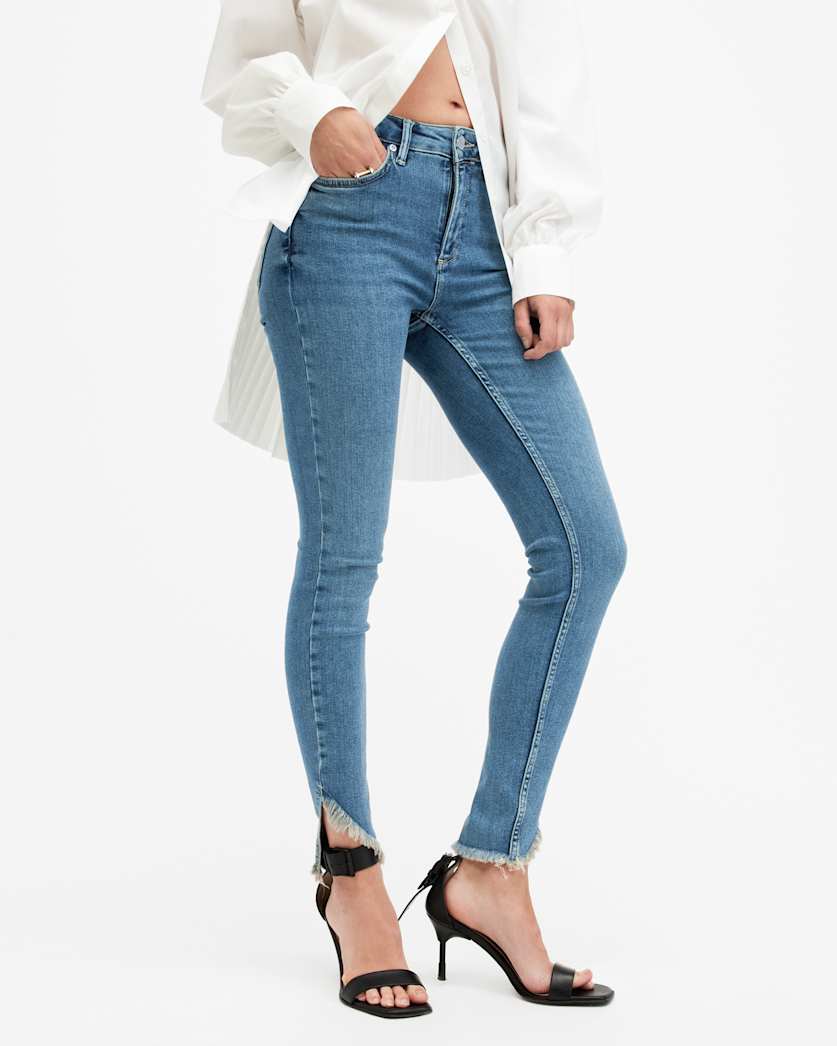 Dax Asymmetric Hem Skinny Denim Jeans