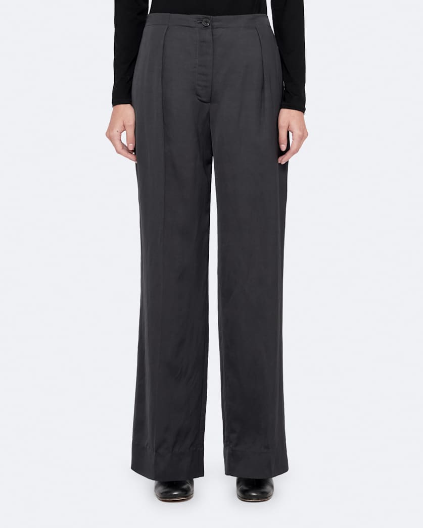 Leonie Mid-Rise Satin Wide-Leg Trousers