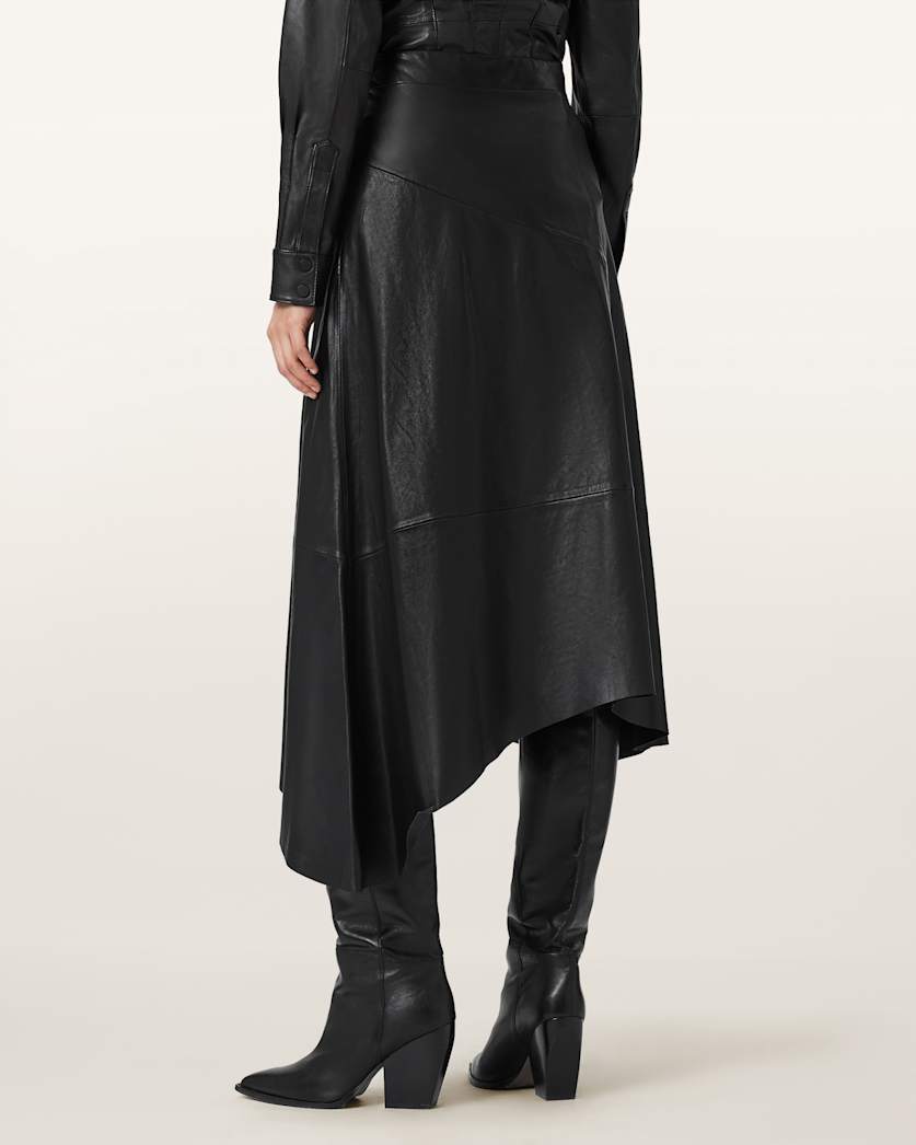 Gia Leather Midi Skirt