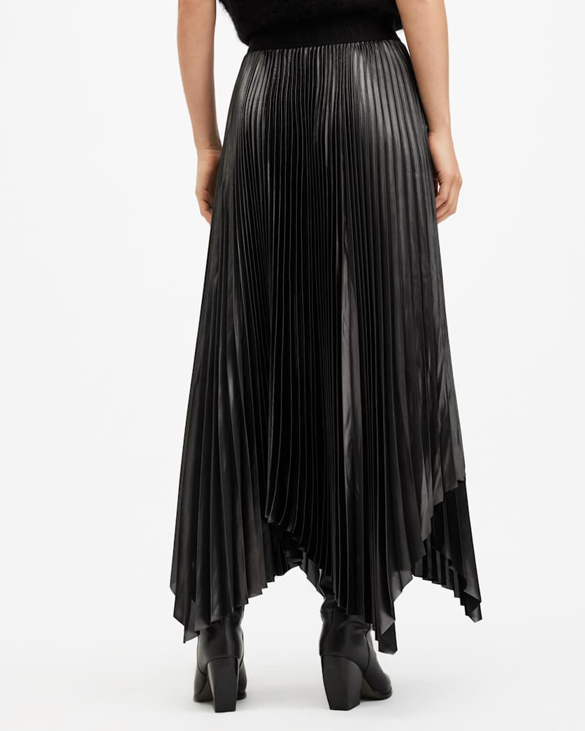 Phia Metallic Asymmetric Maxi Skirt
