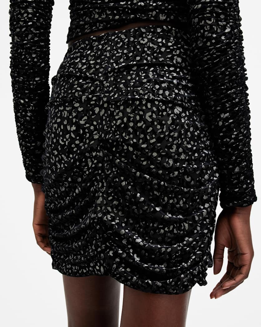 Eris Metallic Leopard Print Mini Skirt