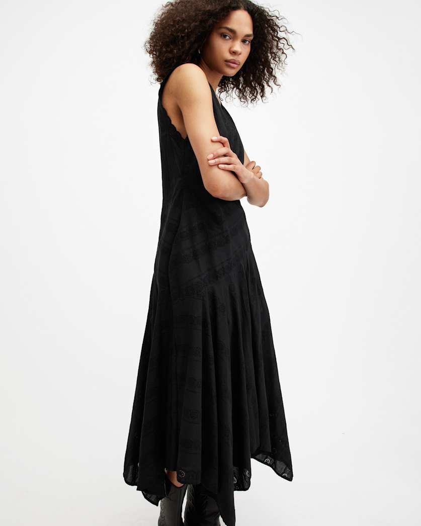 Aviana Sleeveless Broderie Maxi Dress