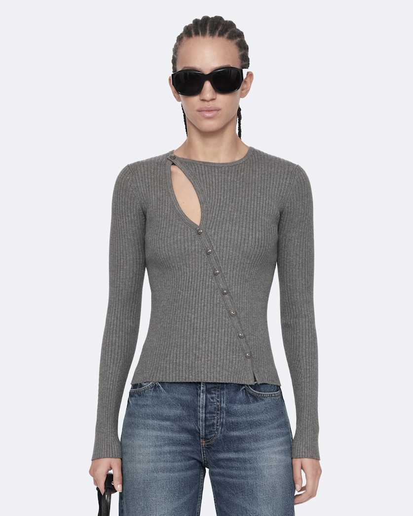 Cruz asymmetric button-front cardigan