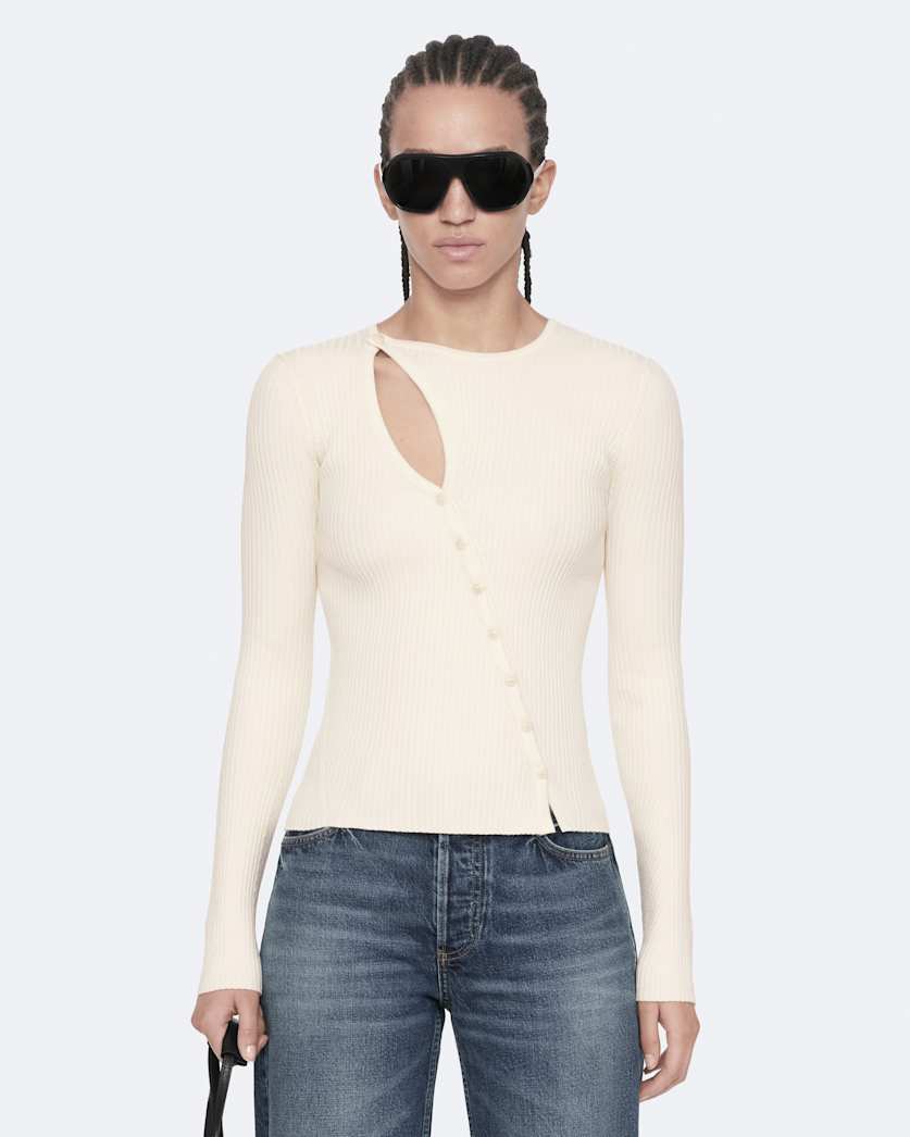 Cruz asymmetric button-front cardigan