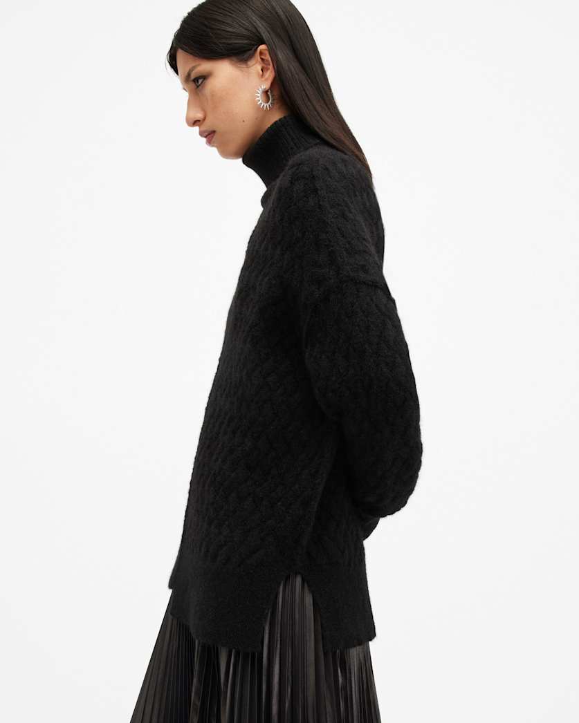 Varla Cable Stitch Roll Neck Jumper