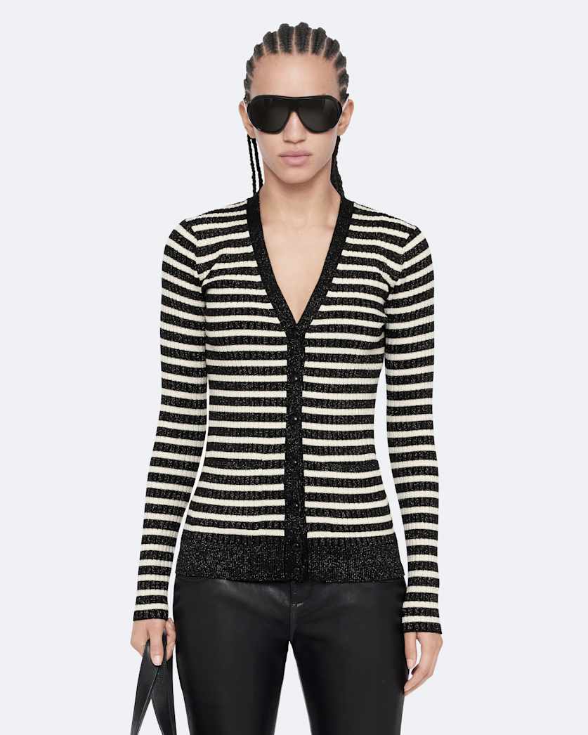 Wool-blend Breton cardigan
