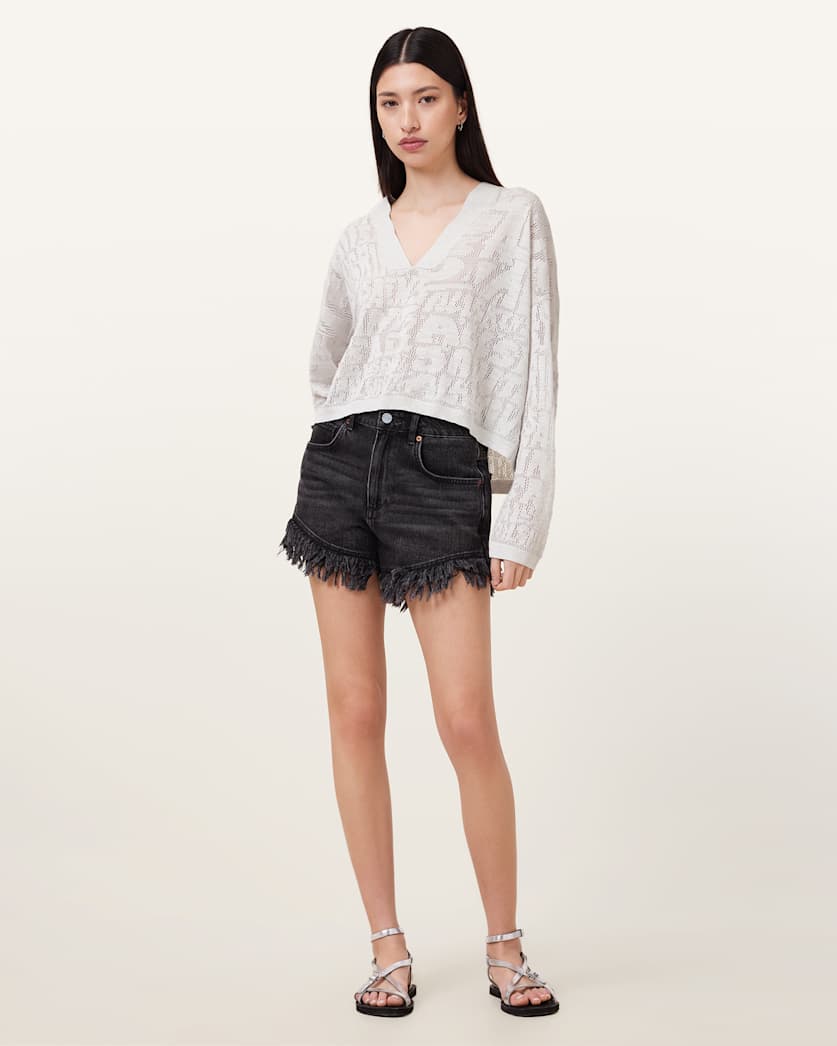 Misha Logo Jacquard V-Neck Jumper