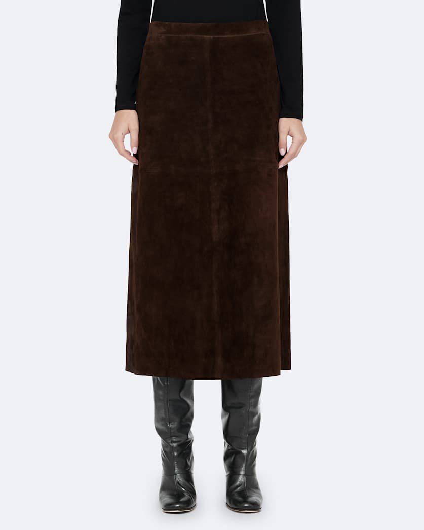 Olivia Suede Midi Pencil Skirt