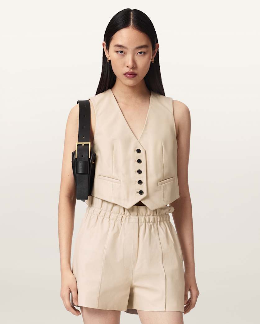 Arla Lea Leather Waistcoat