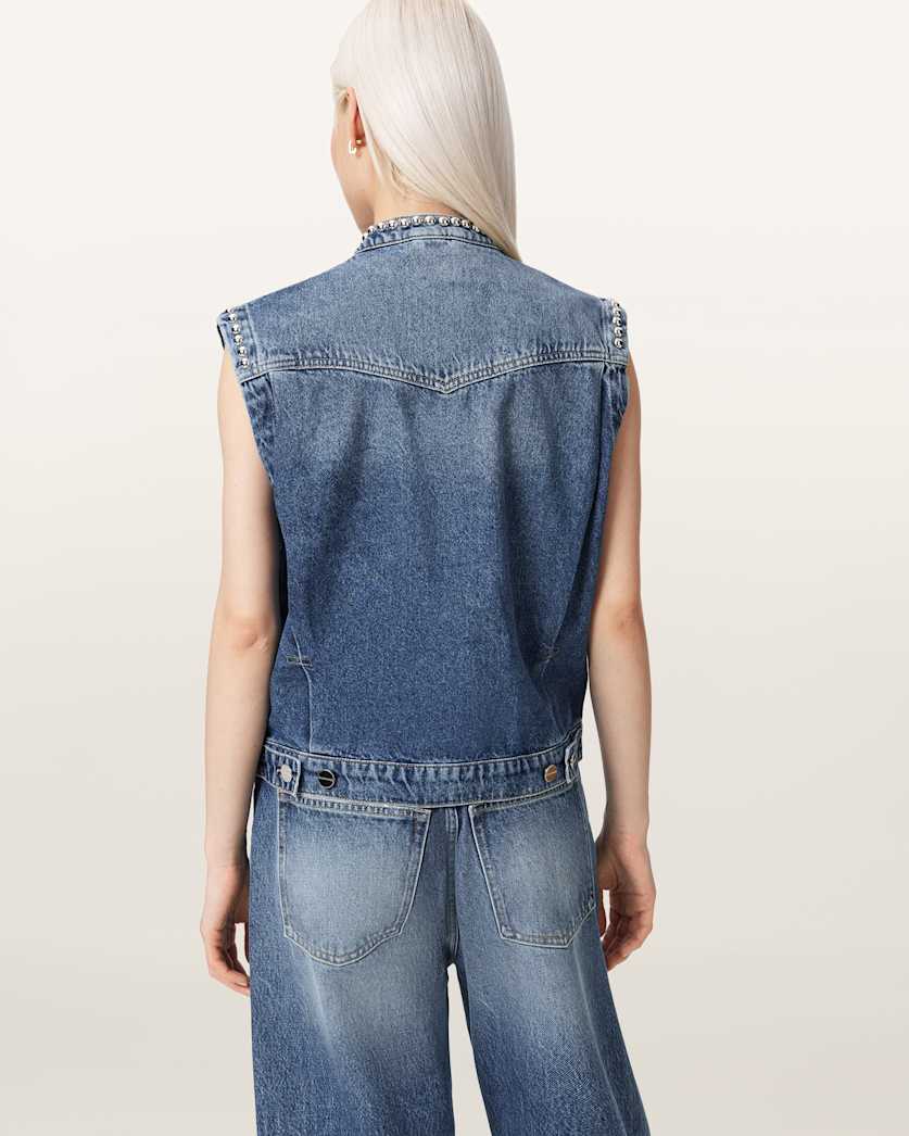 Mav Studded Denim Waistcoat
