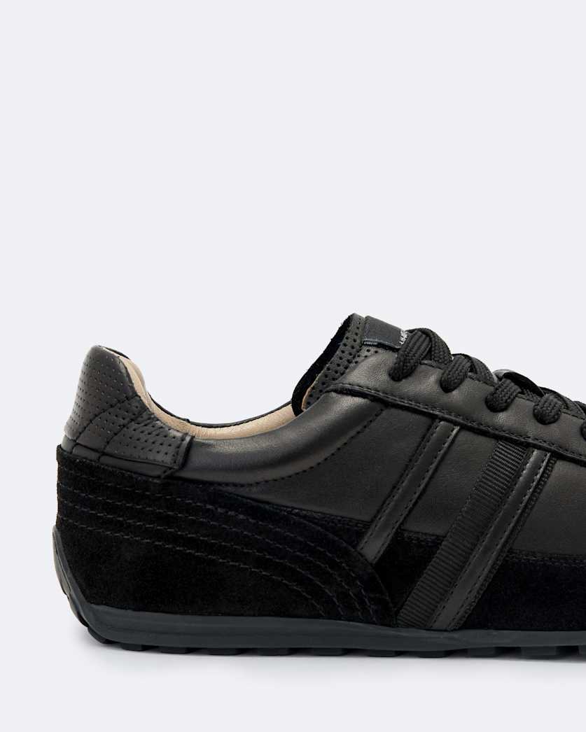Liam Leather And Suede Low-Top Trainers