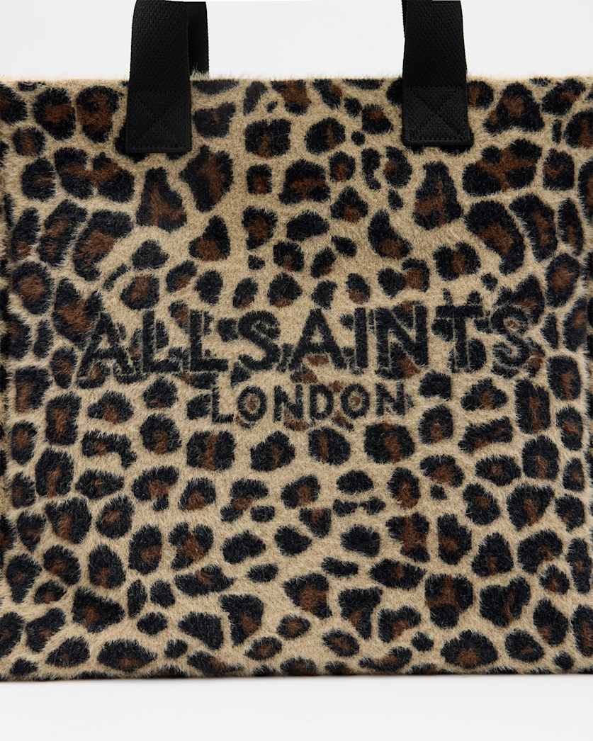 Izzy Leopard Print Logo Tote Bag