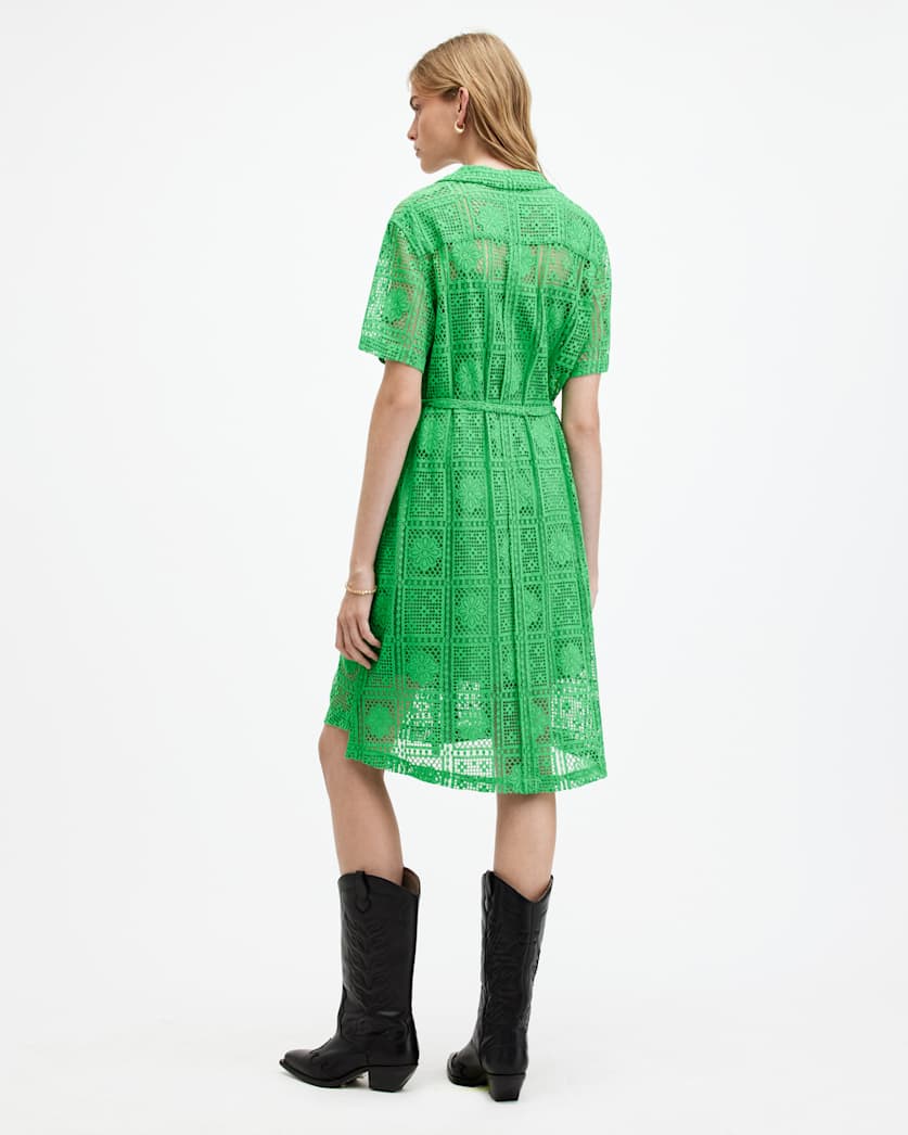 Athea Crochet Mini Shirt Dress