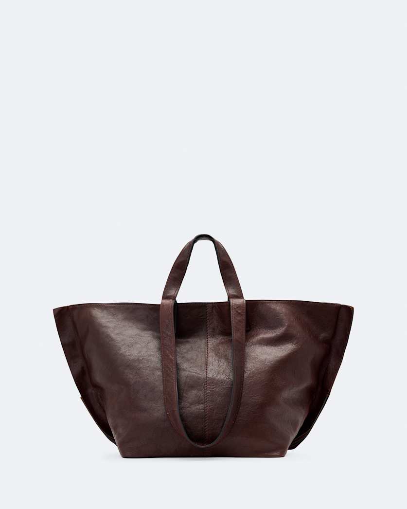 Leather tote bag