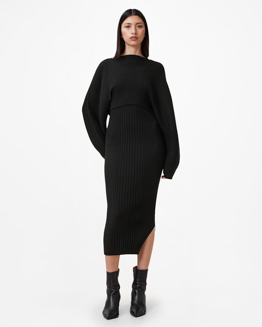 Minori 2-In-1 Ribbed Midi Dress