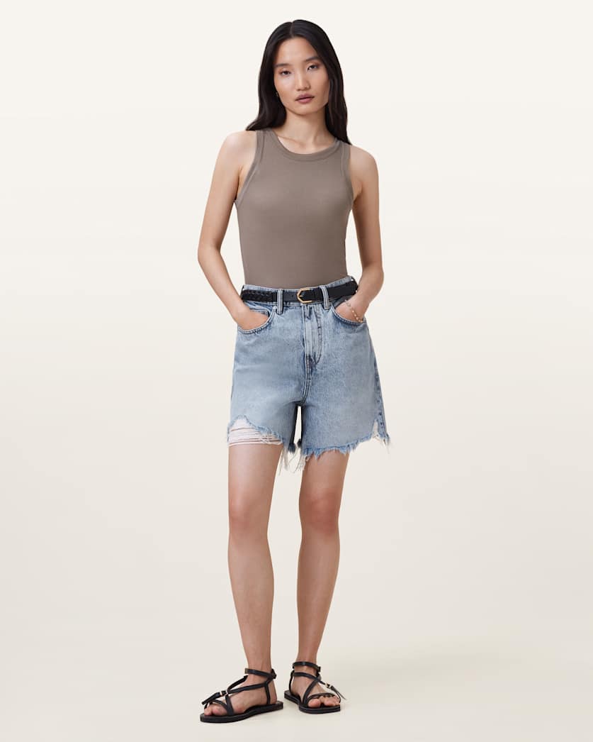 Rina Crew Neck Sleeveless Tank Top