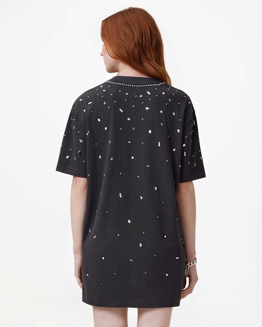 Asp Embellished Slouchy Mini T-Shirt Dress