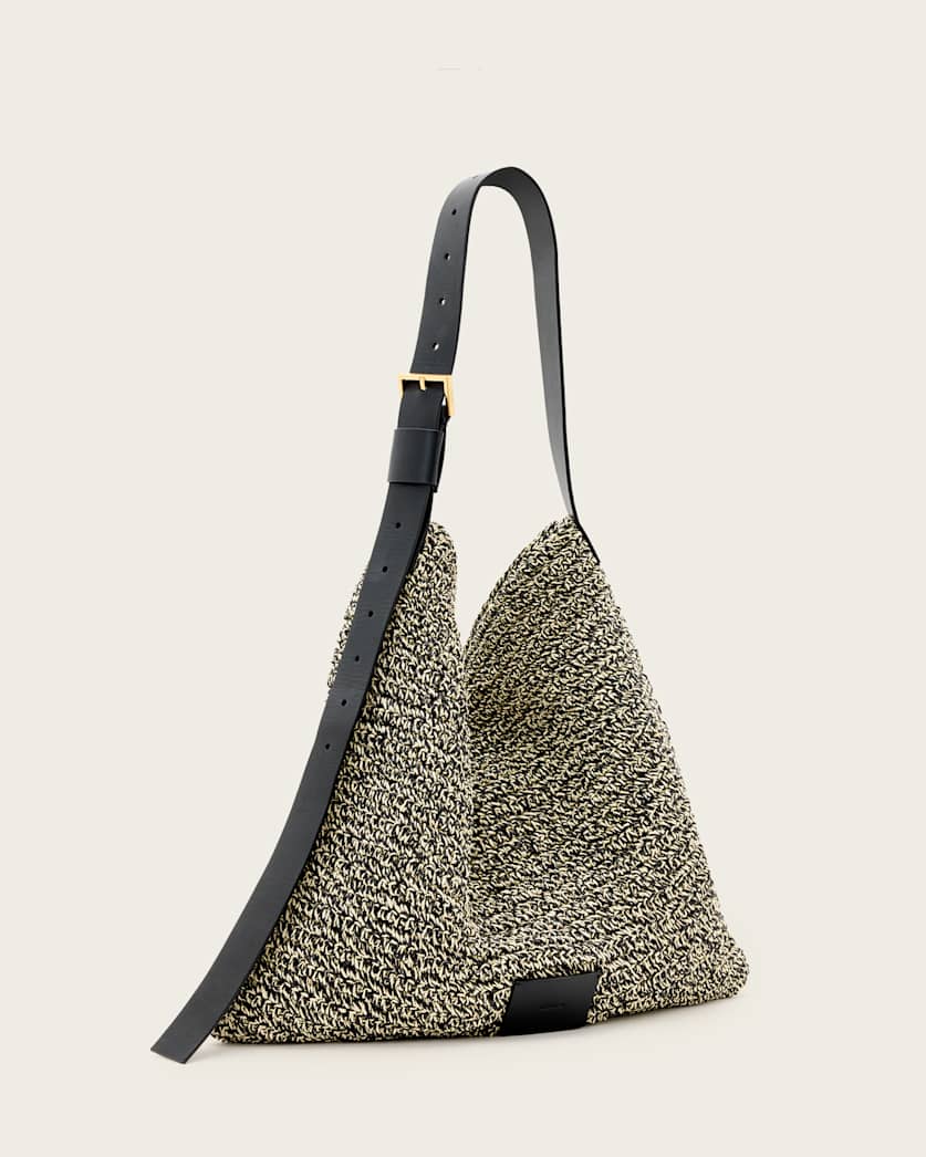 Asha Woven Straw Hobo Shoulder Bag