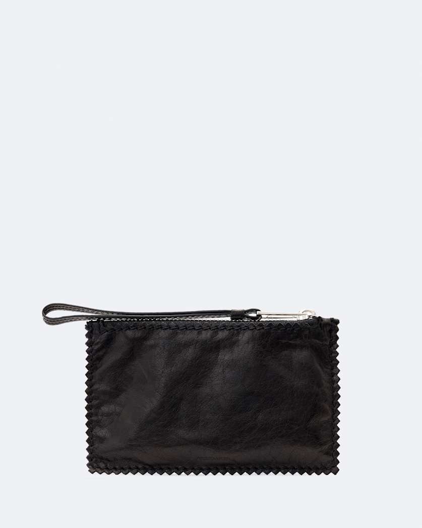 Siloh Pinked Edge Small Leather Pouch