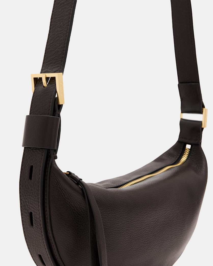 Half Moon Leather Crossbody Bag