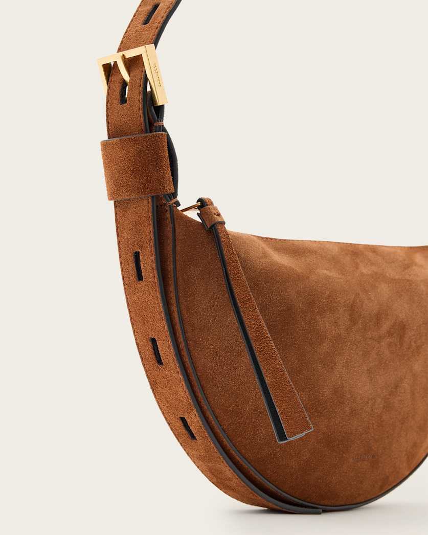 Half Moon Suede Crossbody Bag