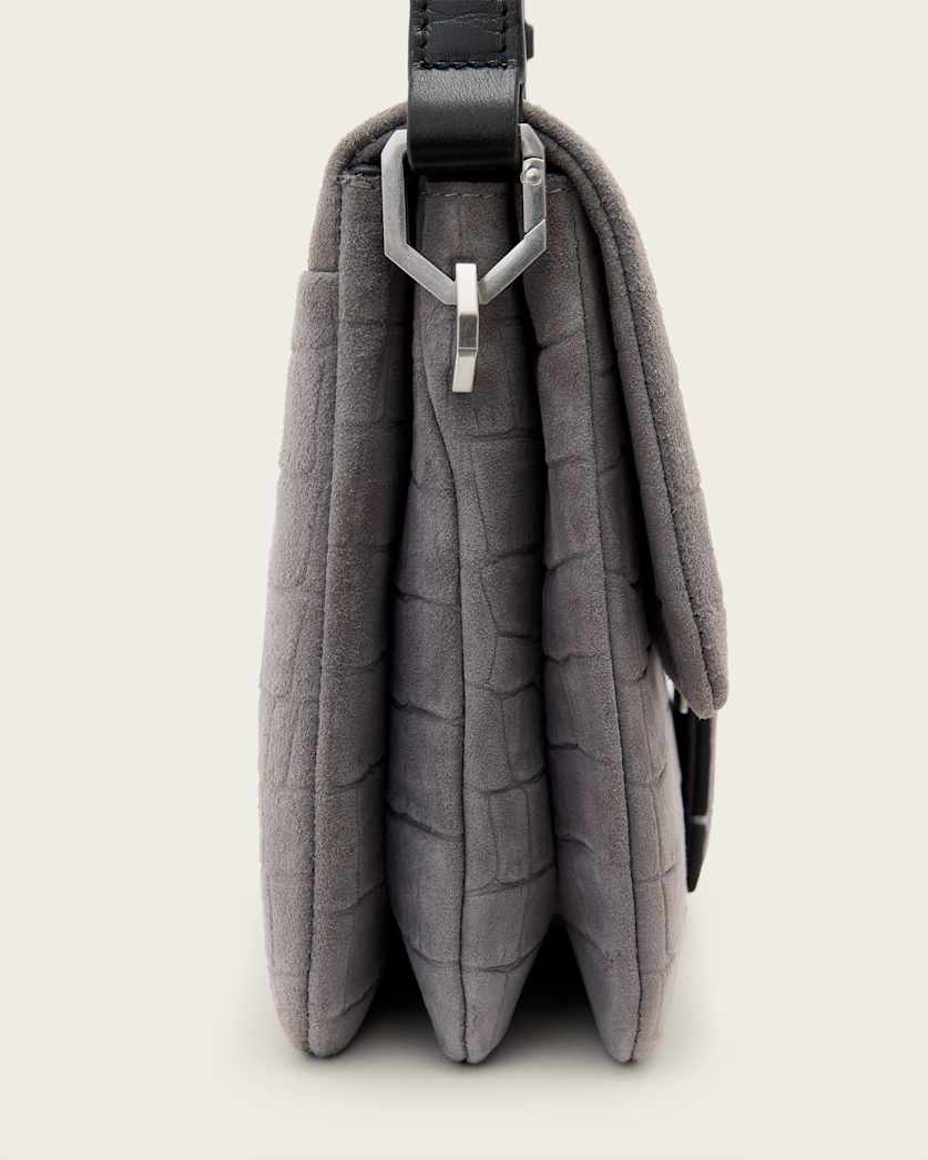 Ondine Croc-Effect Nubuck Shoulder Bag