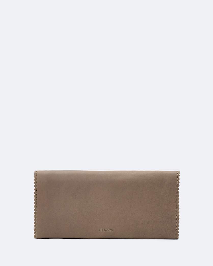 Pinked edge leather continental wallet