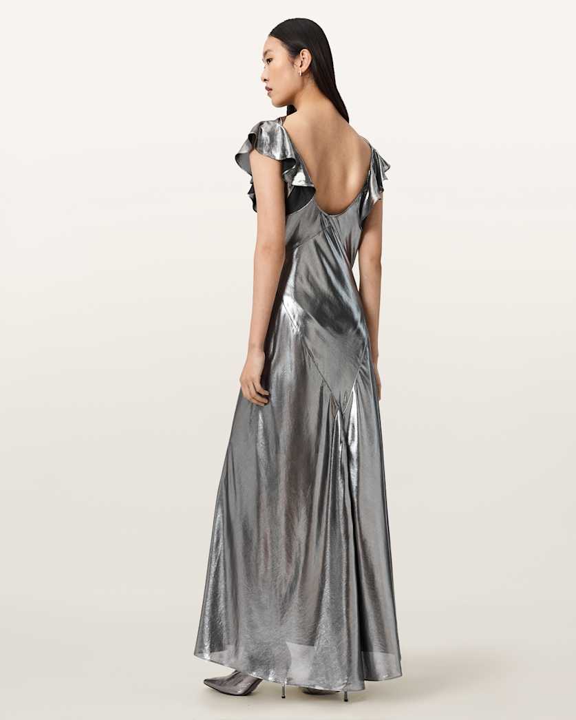 Flora Metallic Maxi Dress