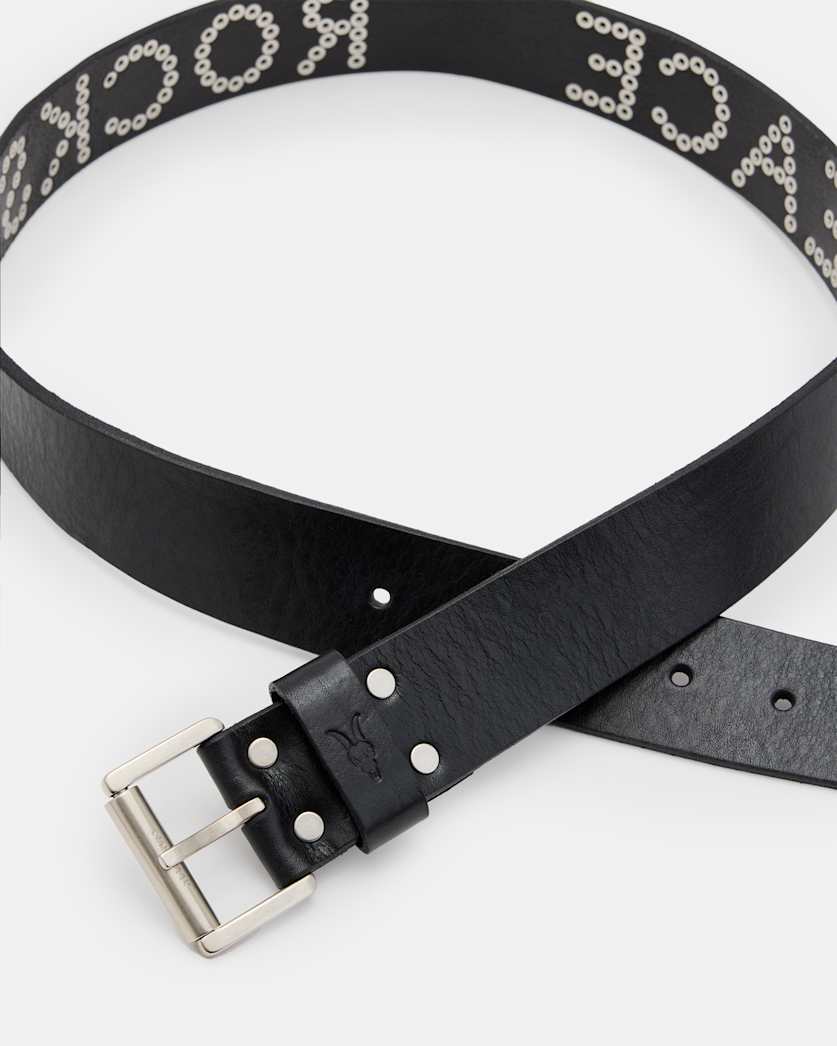 Peace Rocks Studded Leather Belt
