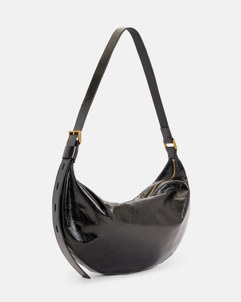 Half Moon Leather Shoulder Bag