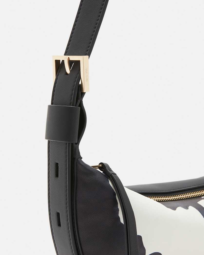 Half Moon Tie Dye Leather Crossbody Bag