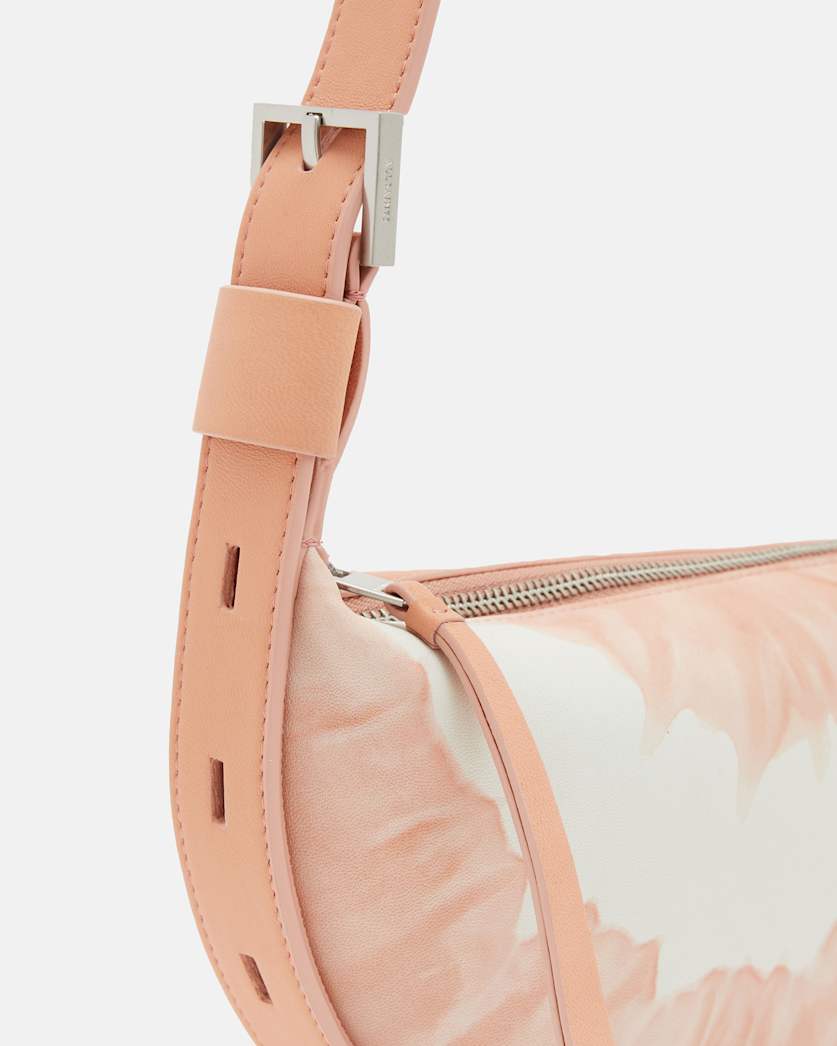 Half Moon Tie Dye Leather Crossbody Bag