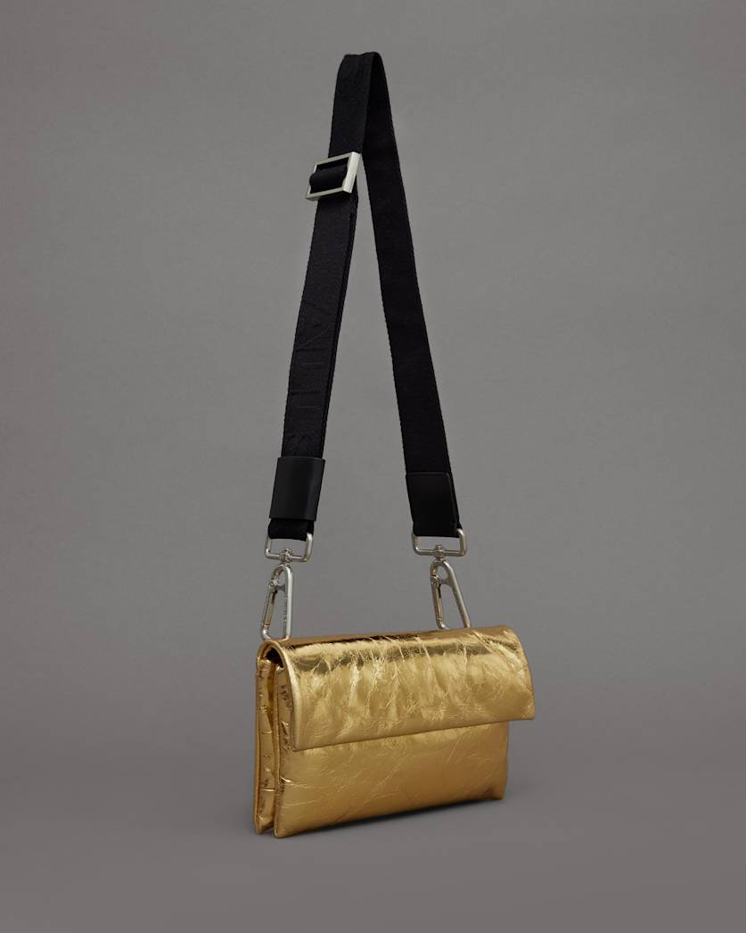 Ezra Metallic Leather Crossbody Bag