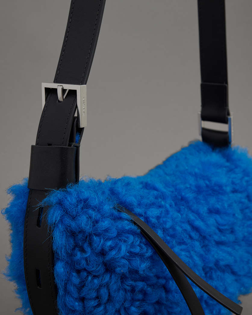 Half Moon Shearling Crossbody Bag