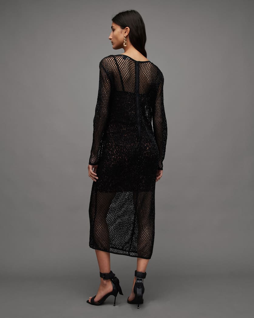 Rosalie Embellished Leopard Midi Dress