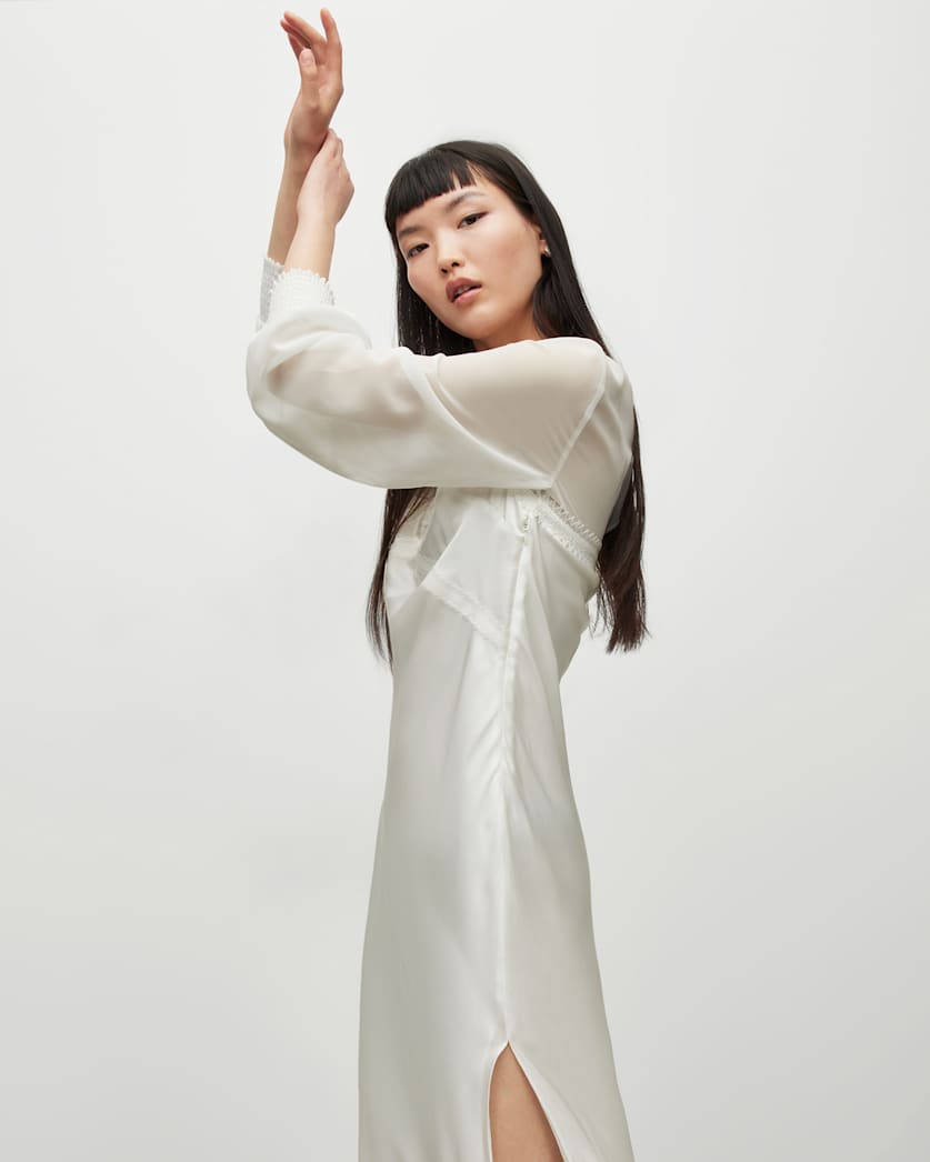 Bailey Silk Blend Sheer Midi Dress