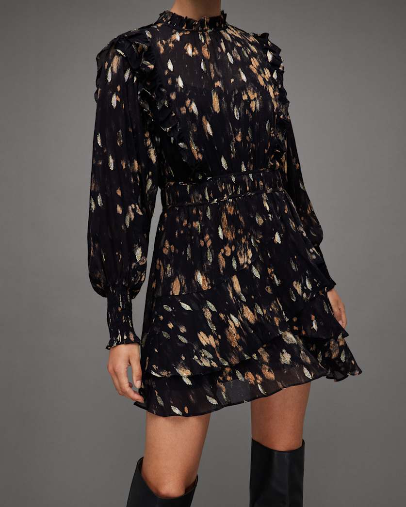 Tulia Ronnie Sheer Frilled Mini Dress