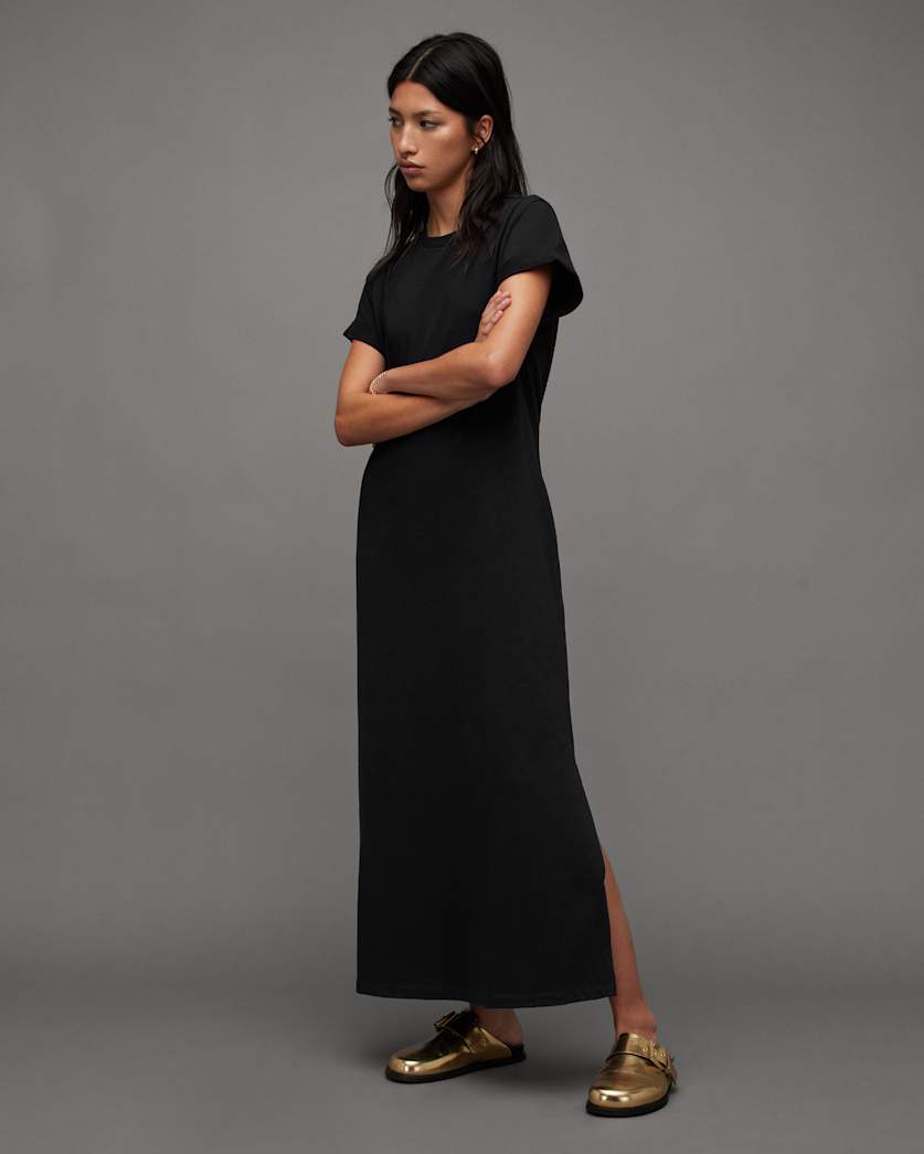 Anna Crew Neck Short Sleeve Maxi Dress
